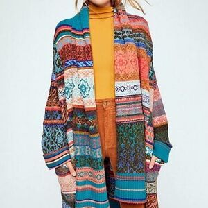 Free People Multicolor Patterned Cardigan